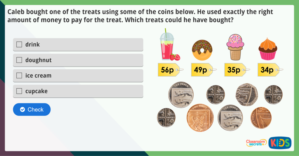 Count Money (Pence) Maths Challenge