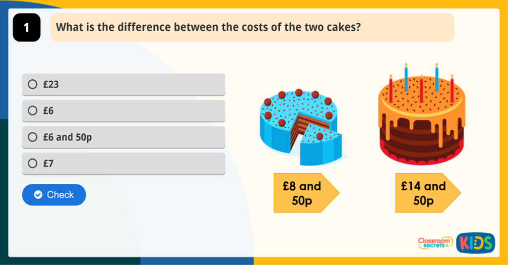 Year 2 Find the Difference