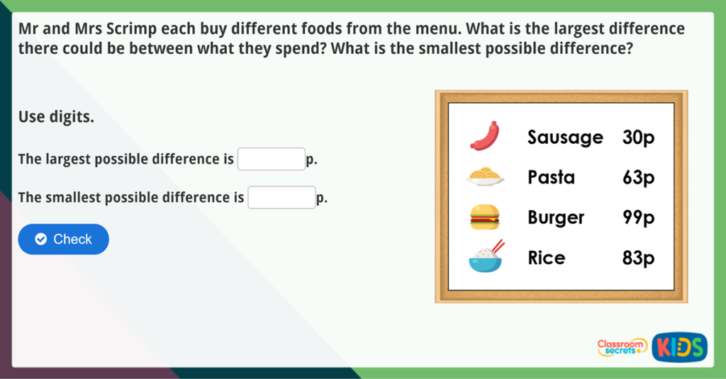 Find the Difference Maths Challenge