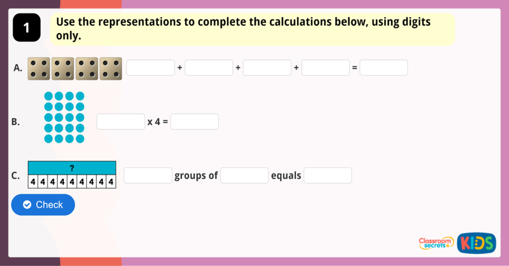 Year 3 Multiply by 4 Game