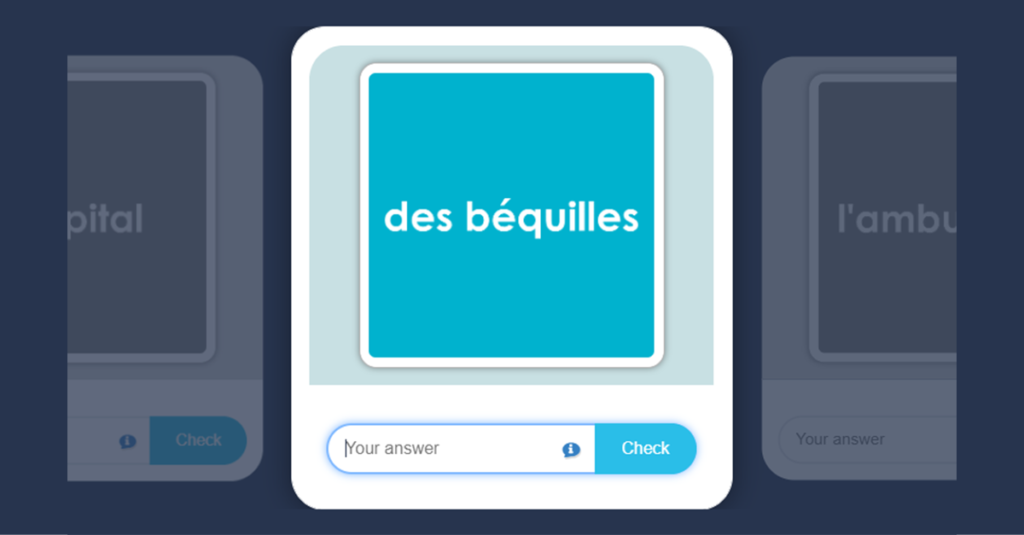 French The Hospital Flash Cards