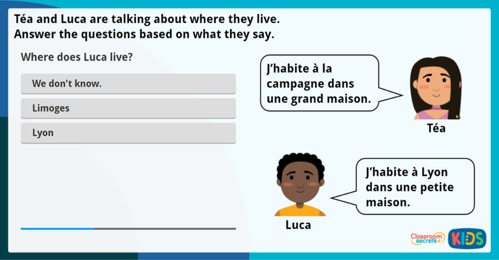 LKS2 French My Home Interactive Activity