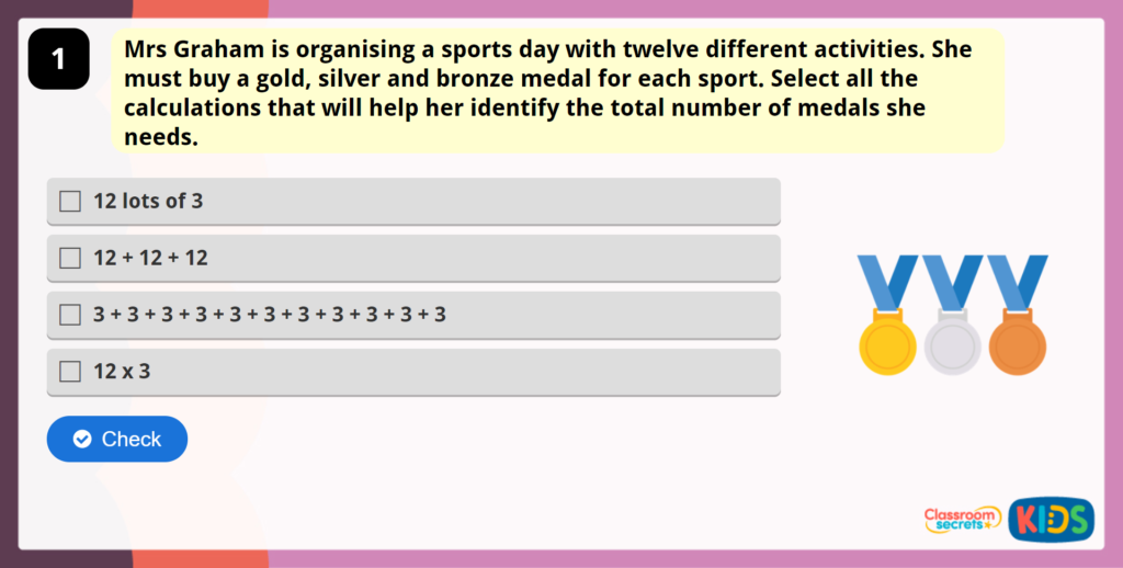 Year 3 Multiply by 3 Game