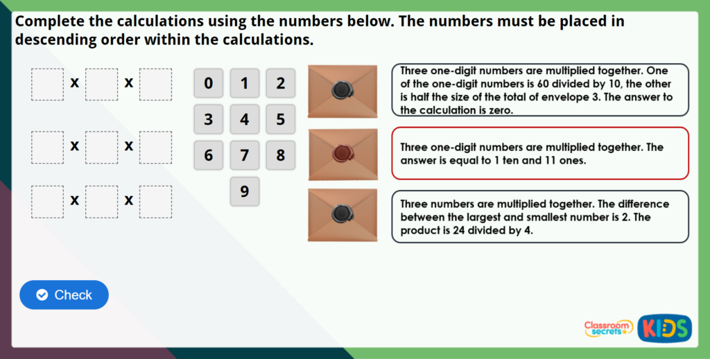 Year 4 Multiply by 1 and 0 Maths Challenge