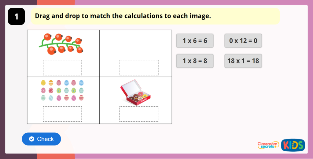 Year 4 Multiply by 1 and 0 Game
