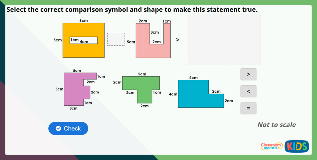 Year 5 Area of Compound Shapes Maths Challenge