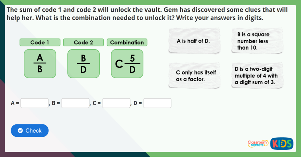 Year 6 Add and Subtract Fractions 2 Challenge