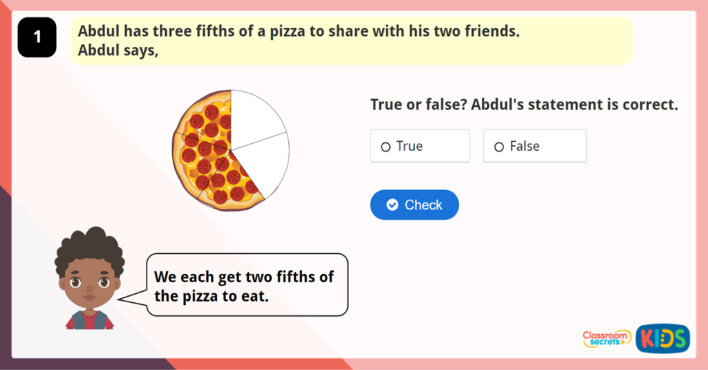 Year 6 Divide Fractions by Integers 1 Game
