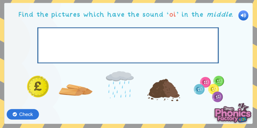 Phonics Phase 3 oi Sound Game in the Phonics Factory