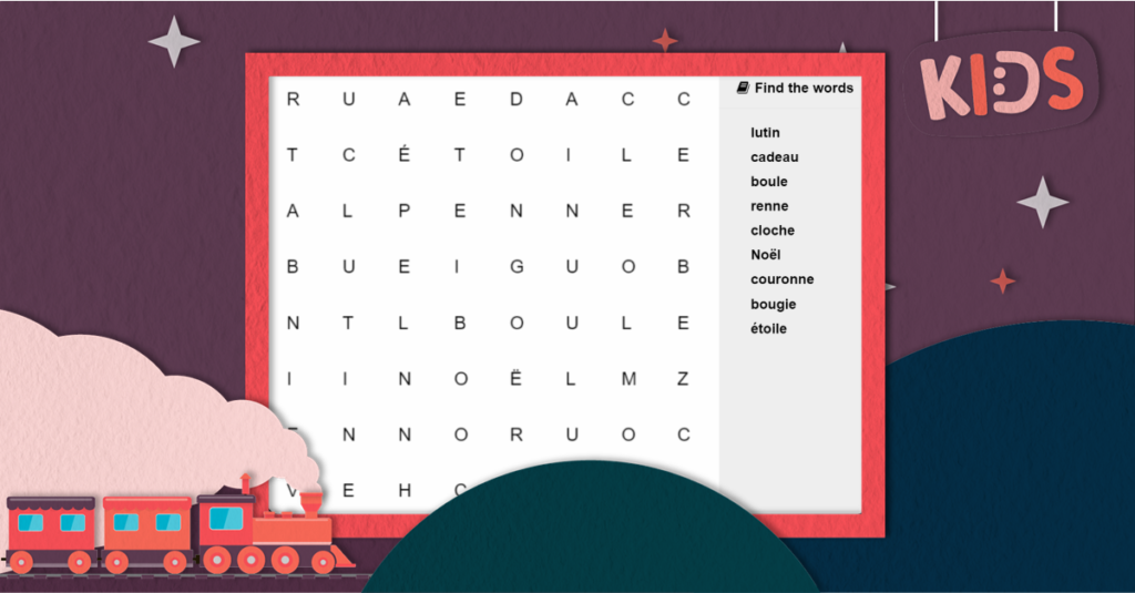 KS2 French Christmas Word Search