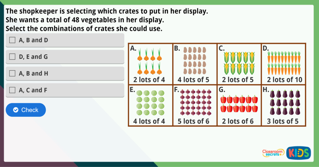 Year 2 Use Arrays Maths Challenge