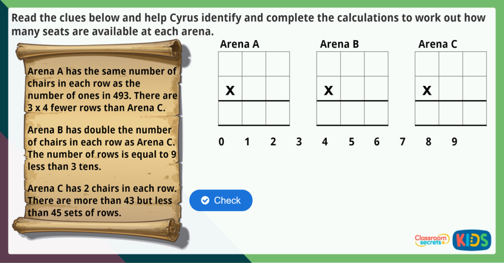 Year 3 Multiply 2 Digits by 1 Digit 1 Game