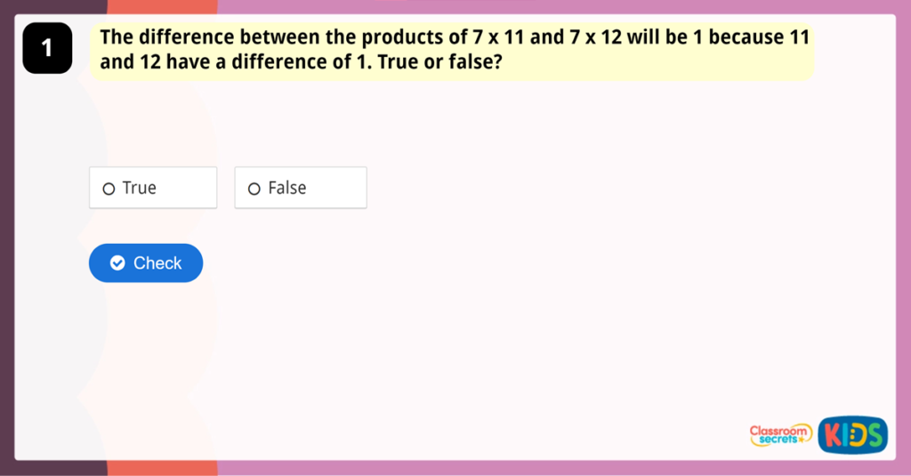 Year 4 11 and 12 Times Table Game