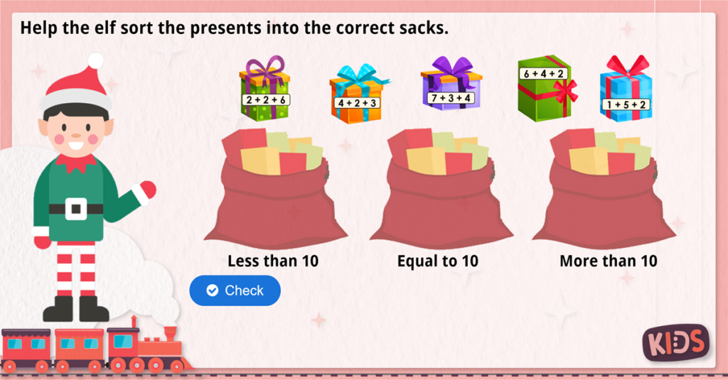 Year 2 Christmas Addition Game