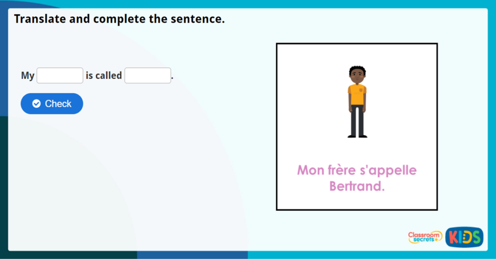 French Family Interactive Worksheet