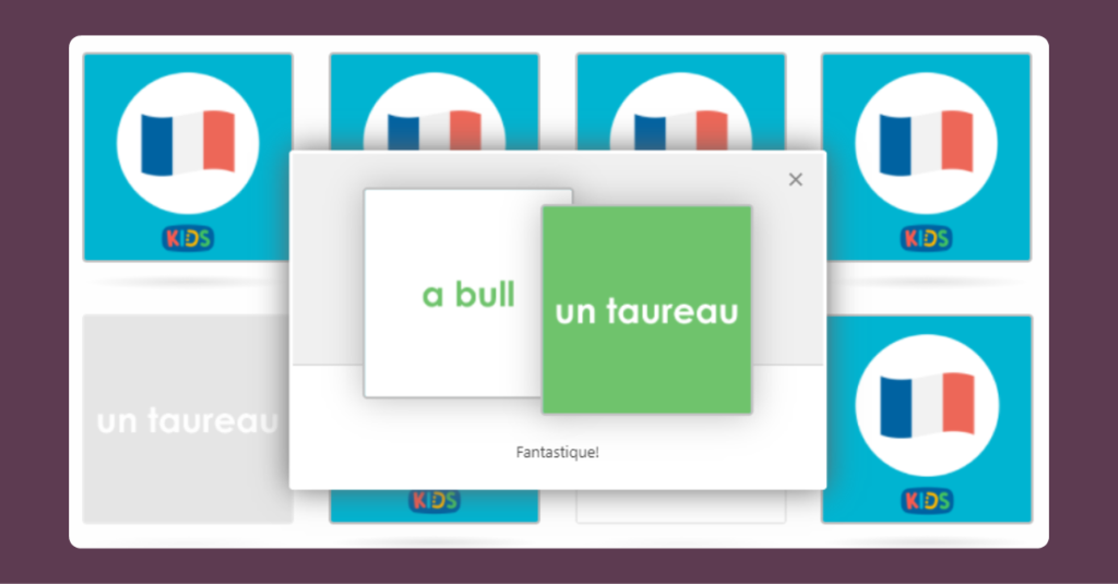 French Farm Animals Memory Game