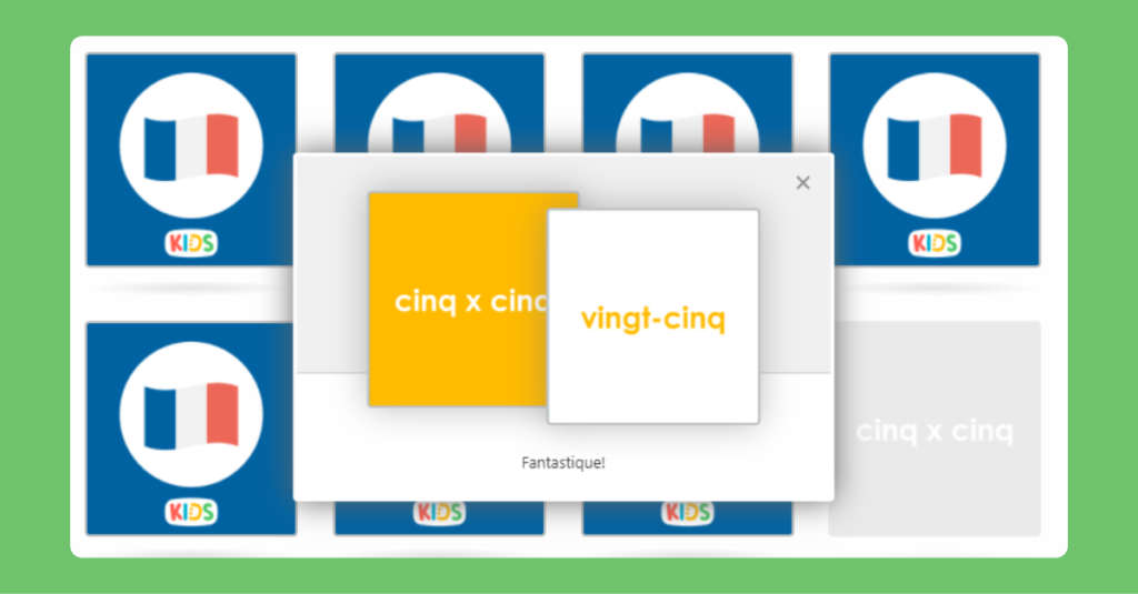 French Calculations Matching Game