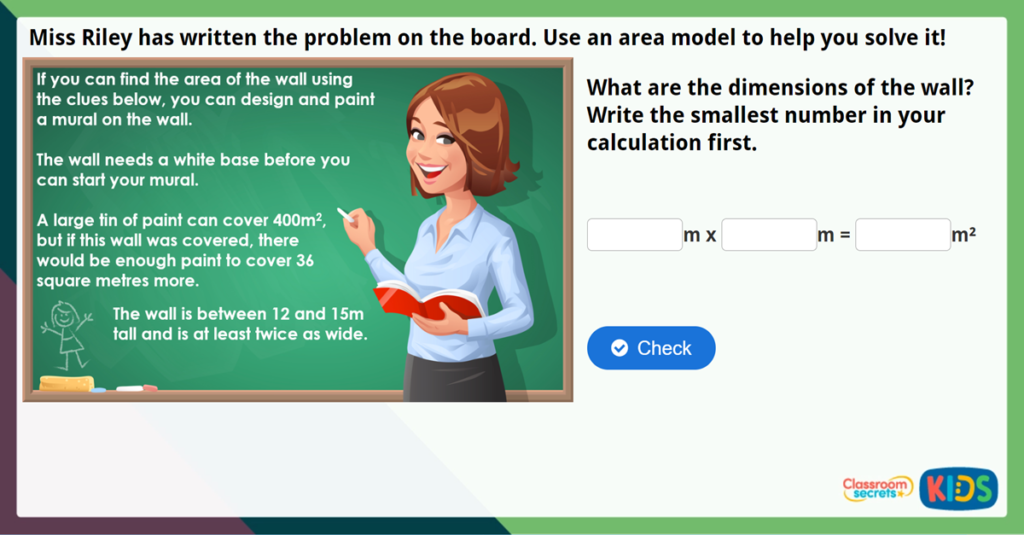 Year 5 Multiply 2 Digits Area Model Challenge