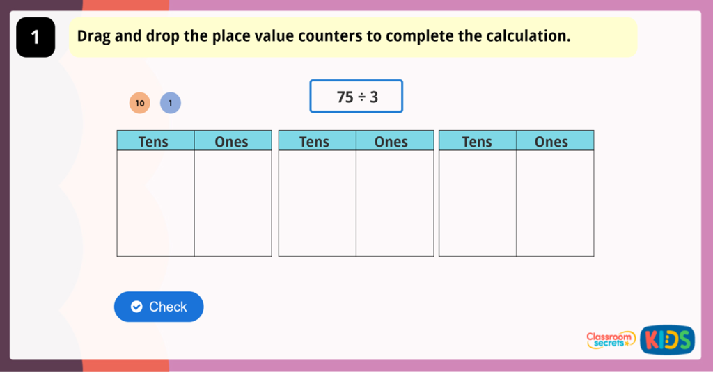 Year 3 Divide 2 Digits by 1 Digit 2 Game