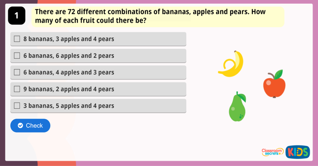 Year 4 Correspondence Problems Game