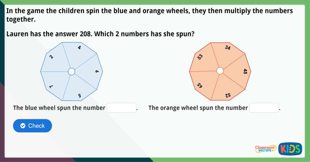 Year 4 Multiply 2 Digits by 1 Digit Maths Challenge