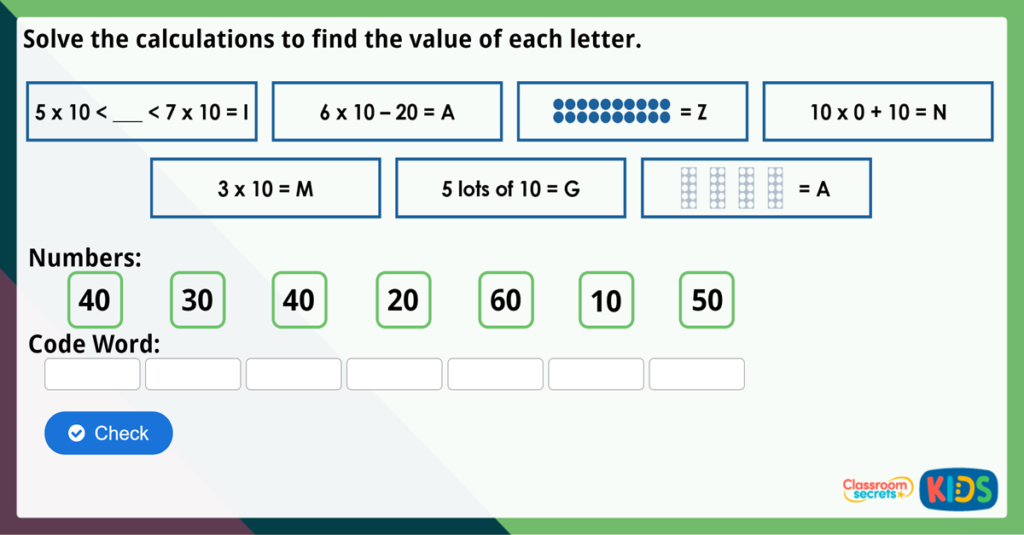 Year 2 The 10 Times Table
