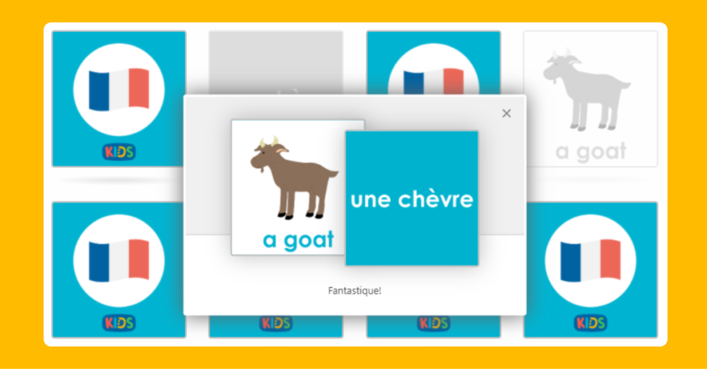 French Farm Animals Memory Game 2