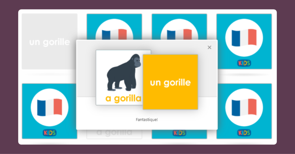 French Zoo Animals Memory Game 2