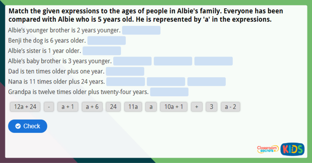 Year 6 Forming Expressions Challenge