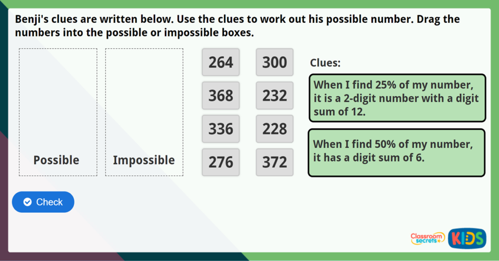 Year 6 Percentage of an Amount 1 Challenge