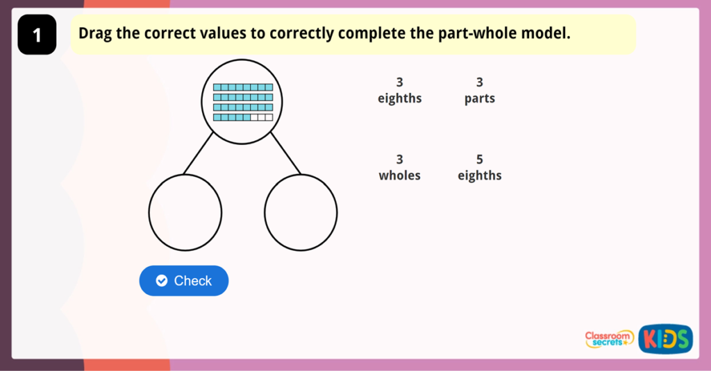 Year 4 Fractions Greater Than 1 Game