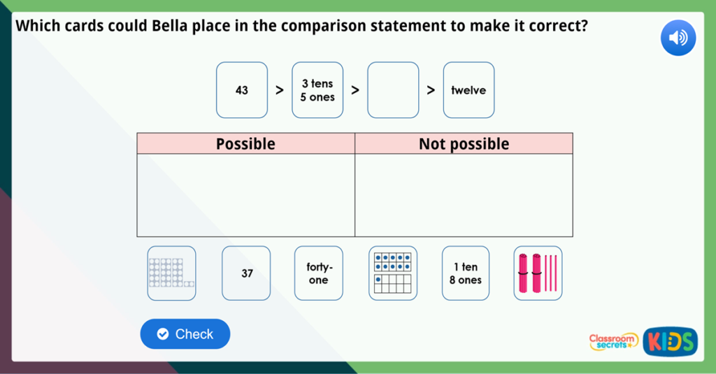 Year 1 Order Numbers Within 50