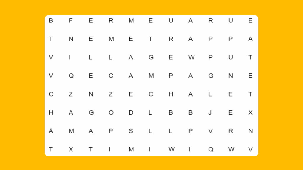 KS2 French Where I live Word Search