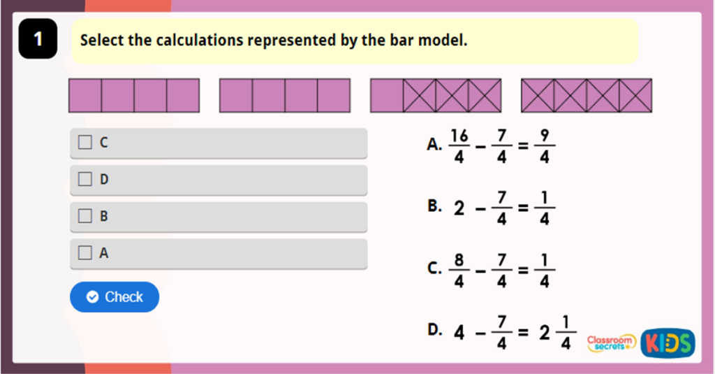 Year 4 Subtract from Whole Amounts Game