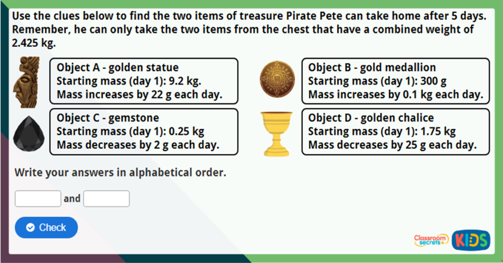 Year 6 Calculate with Metric Measures Challenge