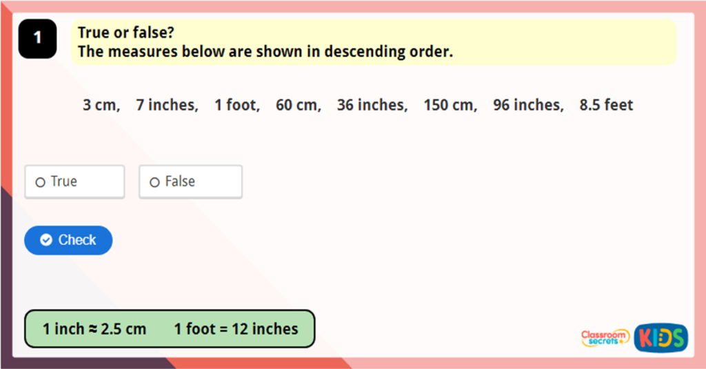 Year 6 Imperial Measures Game