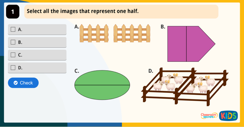 Year 2 Recognise a Half Game