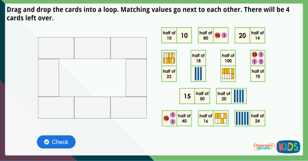 Year 2 Find a Half Maths Challenge