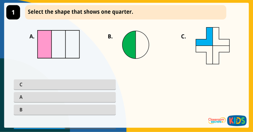 Year 2 Recognise Unit Fractions Game