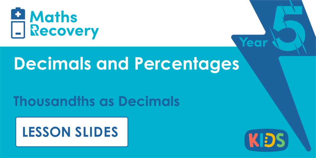 Year 5 Thousandths as Decimals Lesson Slides