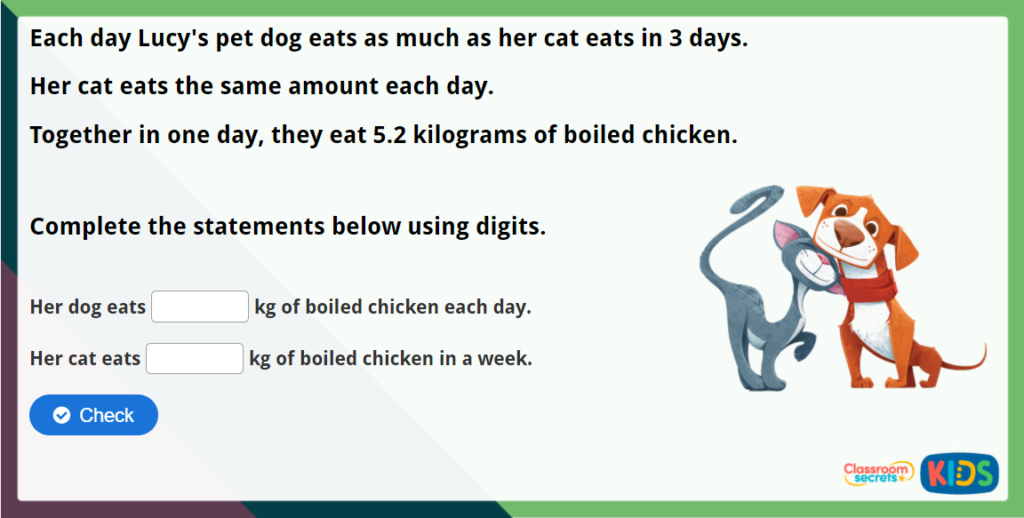 Y6 Ratio and Proportion Problems Maths Challenge