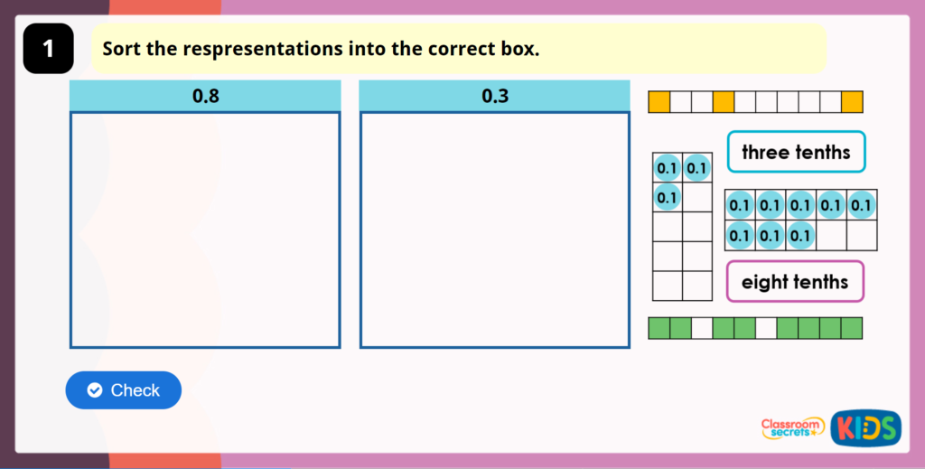Year 4 Tenths as Decimals Game