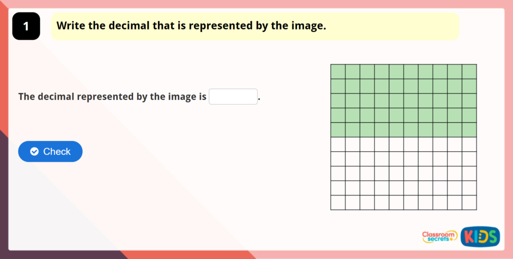 Year 5 Decimals as Fractions 1 Game