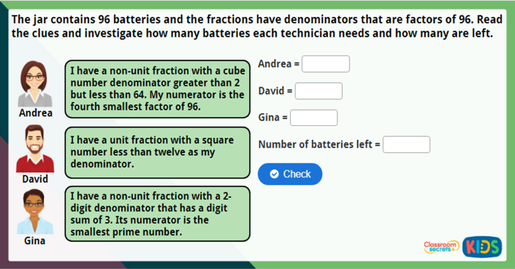 Year 5 Fraction of an Amount CSK