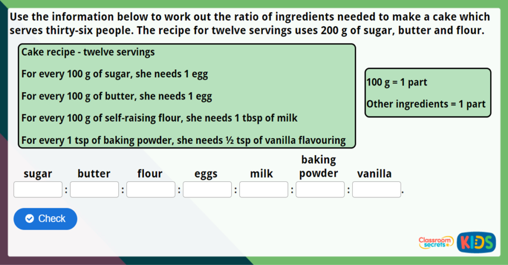 Year 6 Introducing the Ratio Symbol Challenge