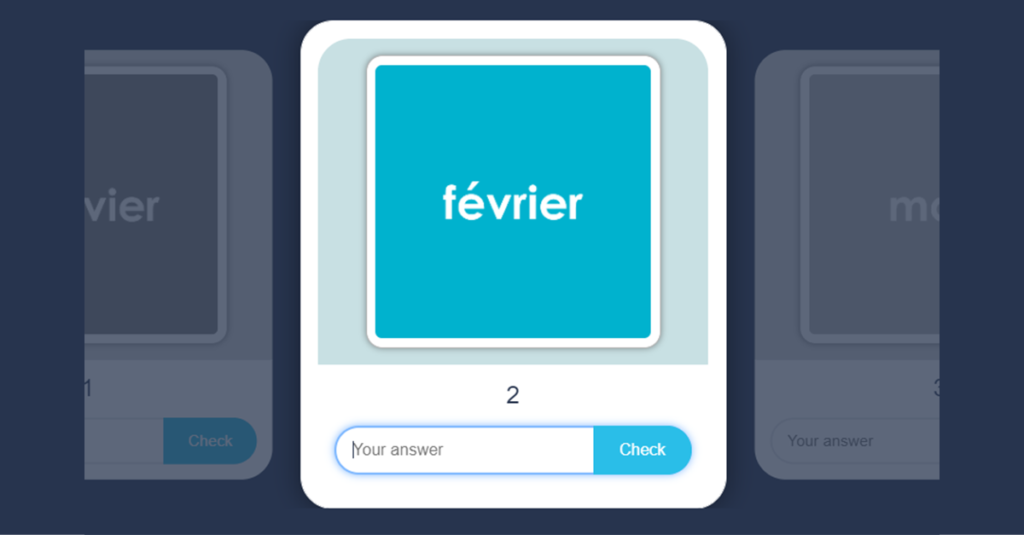 French Months Flash Cards