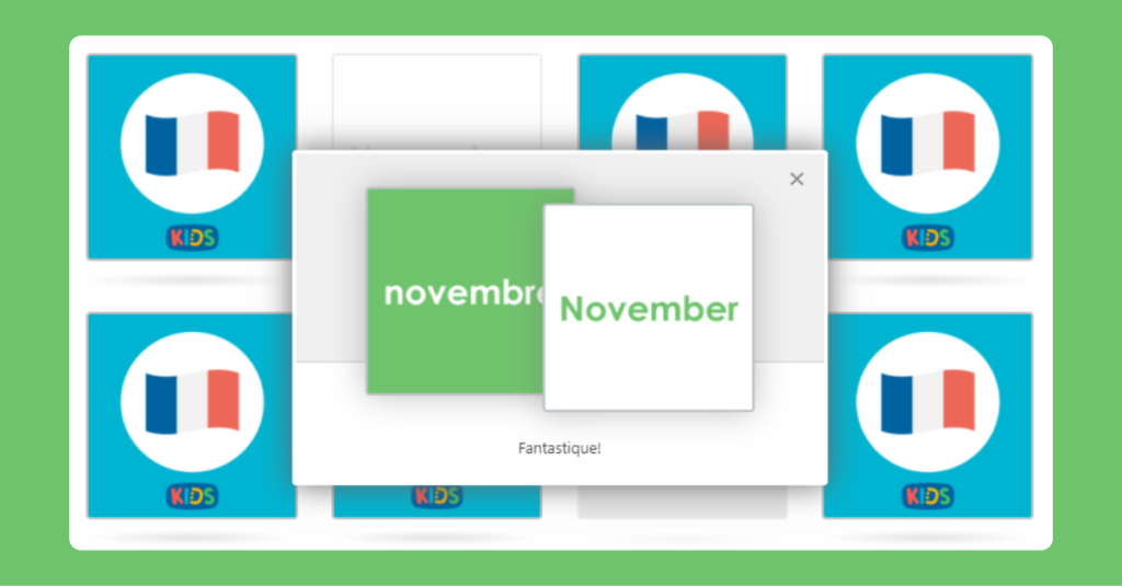 KS2 French Months Memory Game