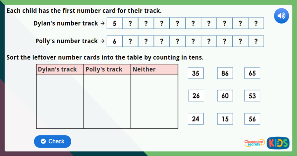 Year 1 Count in 10s Maths Challenge