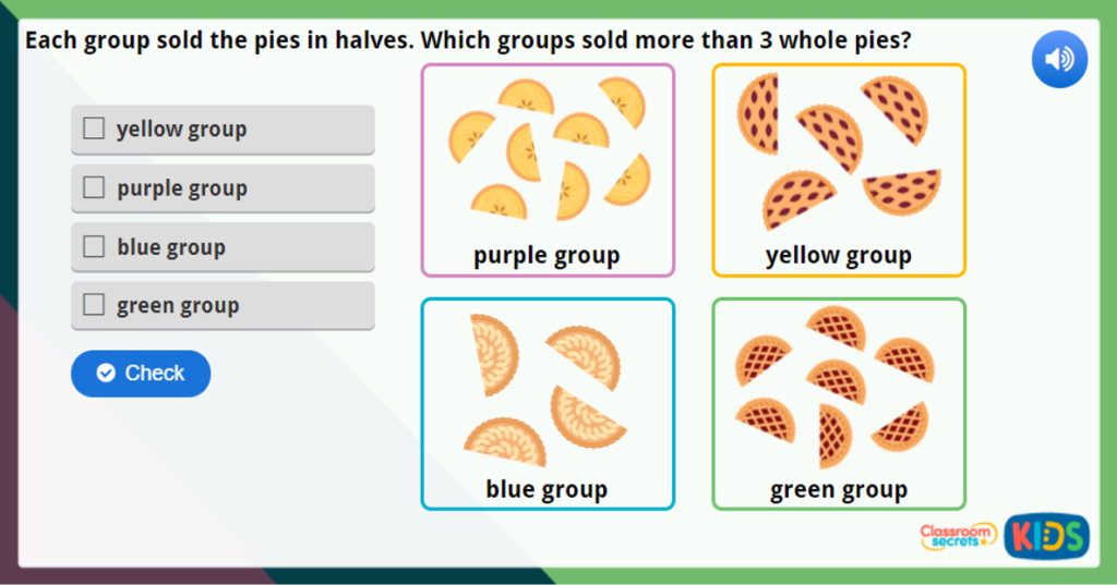 Year 1 Halving Shapes or Objects Maths Challenge