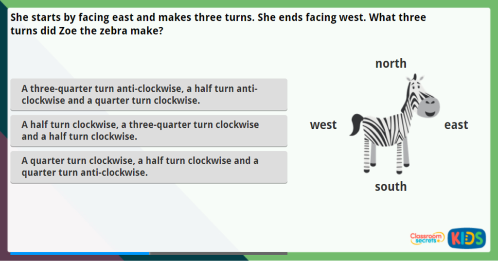 Year 2 Describing Turns Maths Challenge